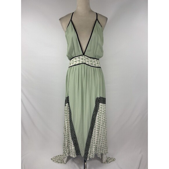 Ramy Brook Printed Taylor Maxi Dress Light Green Mint Print 14 Halter Neck Plus - Picture 15 of 15